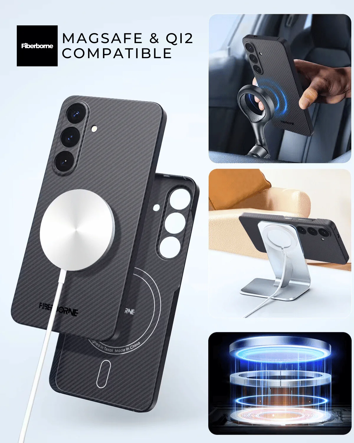 Qi2 phone case for samsung galaxy S25